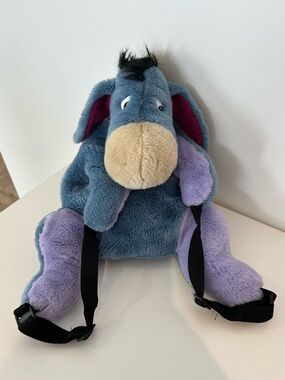 Vintage Disney Eeyore Plush Backpack Winnie the Pooh Stuffed Bag Y2K